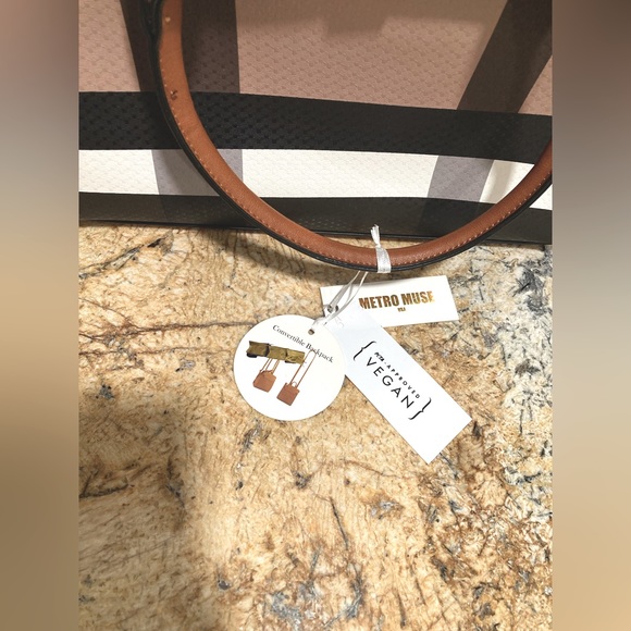 NWT Vegan Leather Bag | Convertible Backpack with matching wristlet - Picture 5 of 6